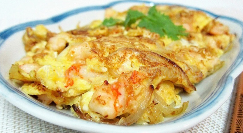 Amazing Shrimp Omelet Breakfast